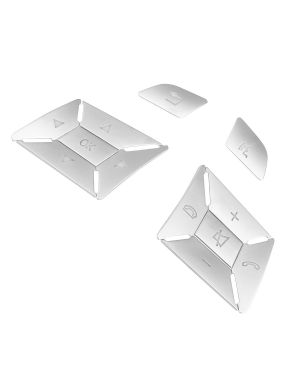 A ABSOPRO Car Steering Wheel Button Stickers Cover for Benz a Class Silver Tone (Set of 12)