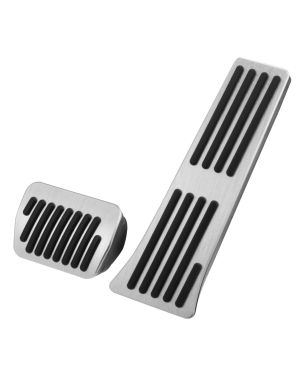 A ABSOPRO Gas Brake Pedal Cover Anti Slip Foot Pedals for Ford Explorer Aluminum Alloy Silver Tone (Set of 2)