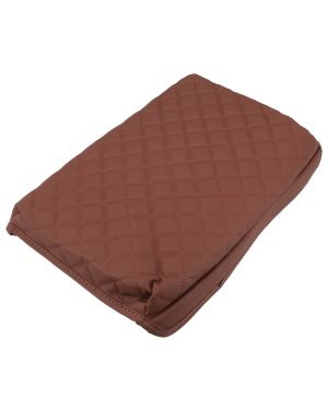 A ABSOPRO Center Console Cover Pad Waterproof Car Armrest Cover Protector for Ford F-150 PU Leather Brown